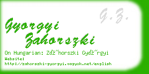 gyorgyi zahorszki business card